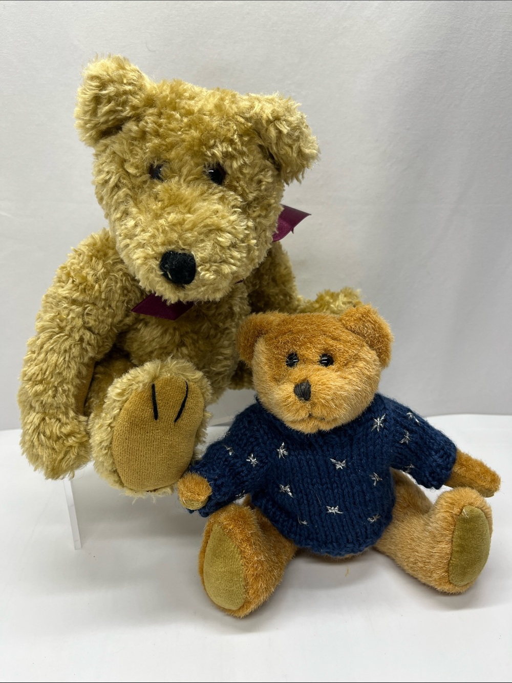 Boyd Plush Brown Teddy Bear with Navy Sweater - set